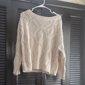 Old Navy Women's Cream Knit Sweater